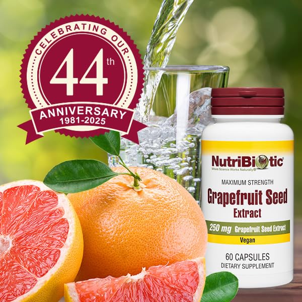 NutriBiotic envase cápsulas extracto semilla pomelo, formato compacto