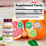 NutriBiotic etiqueta frasco extracto pomelo, cápsulas listas para tomar