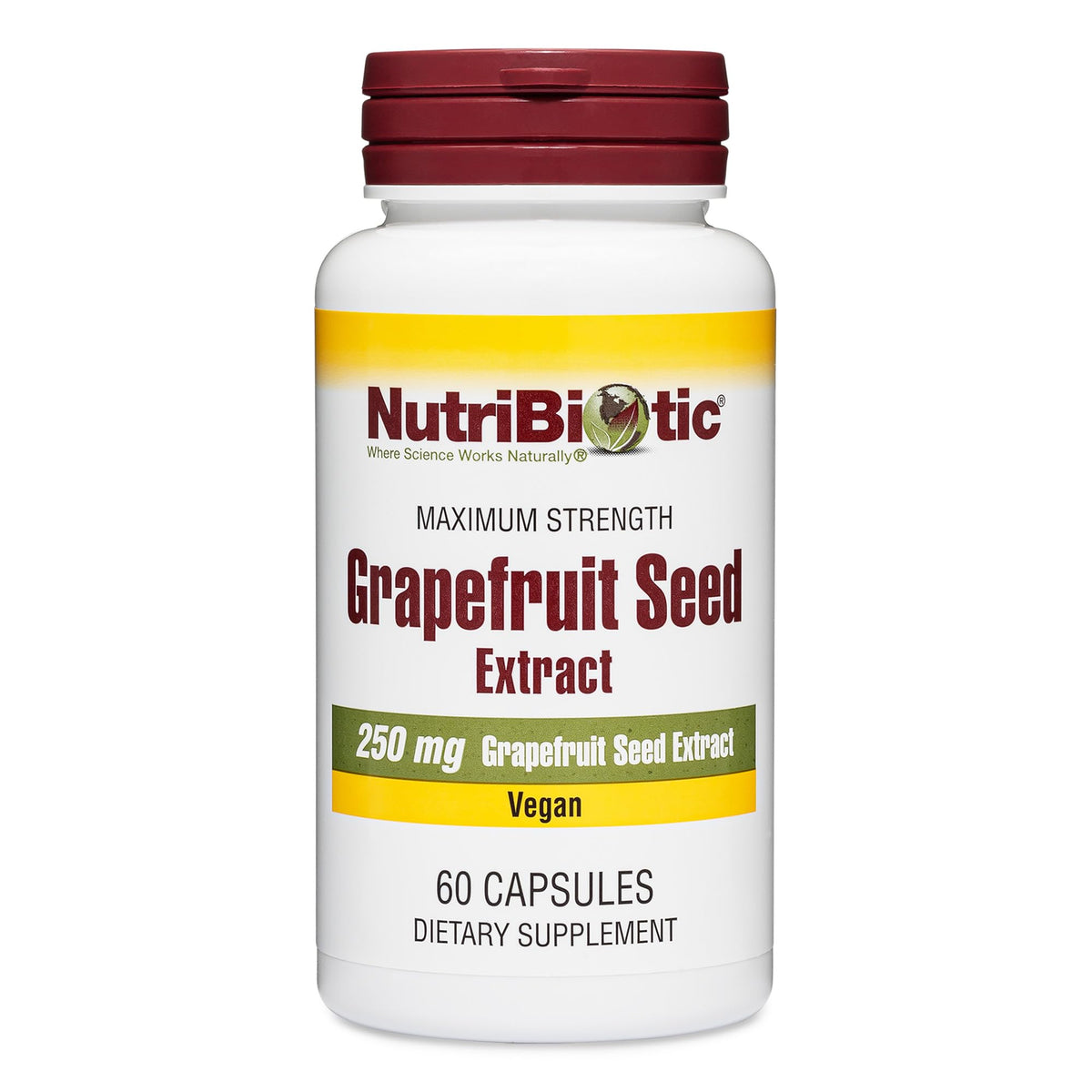 NutriBiotic extracto de semilla de pomelo, cápsulas en botella para uso diario