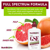 NutriBiotic GSE, etiqueta vegana sin gluten, opción limpia para dietas.