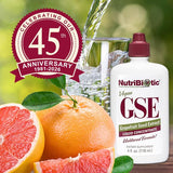 NutriBiotic GSE, gotero para dosificación fácil y uso práctico.