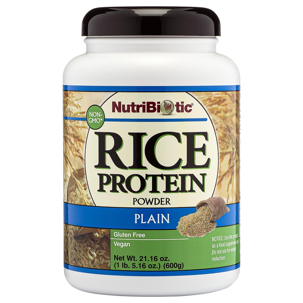 NutriBiotic proteína de arroz empaquetada, fácil de digerir para batidos diarios.