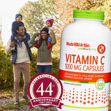 Presentación de NutriBiotic Vitamina C, cápsulas libres de gluten y sin OGM.