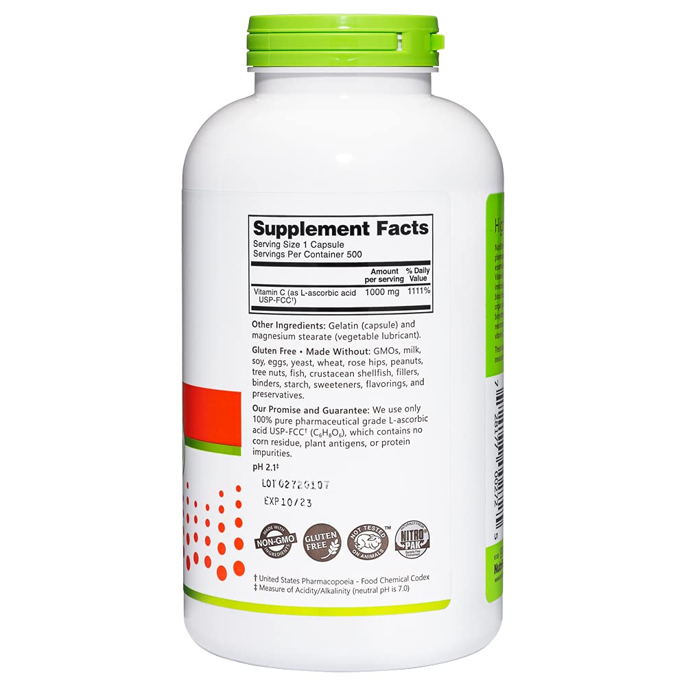 Uso diario de Vitamina C NutriBiotic 1000 mg para piel y energía.