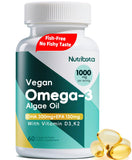 Nutribota omega-3 de algas en frasco para uso diario.
