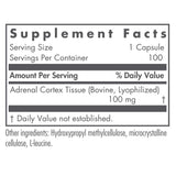 Nutricology Adrenal: etiqueta clara con información de ingredientes