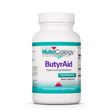 NutriCology ButyrAid: cápsulas en frasco para apoyar la salud intestinal.