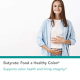 Frasco de NutriCology ButyrAid con etiqueta clara de ingredientes.