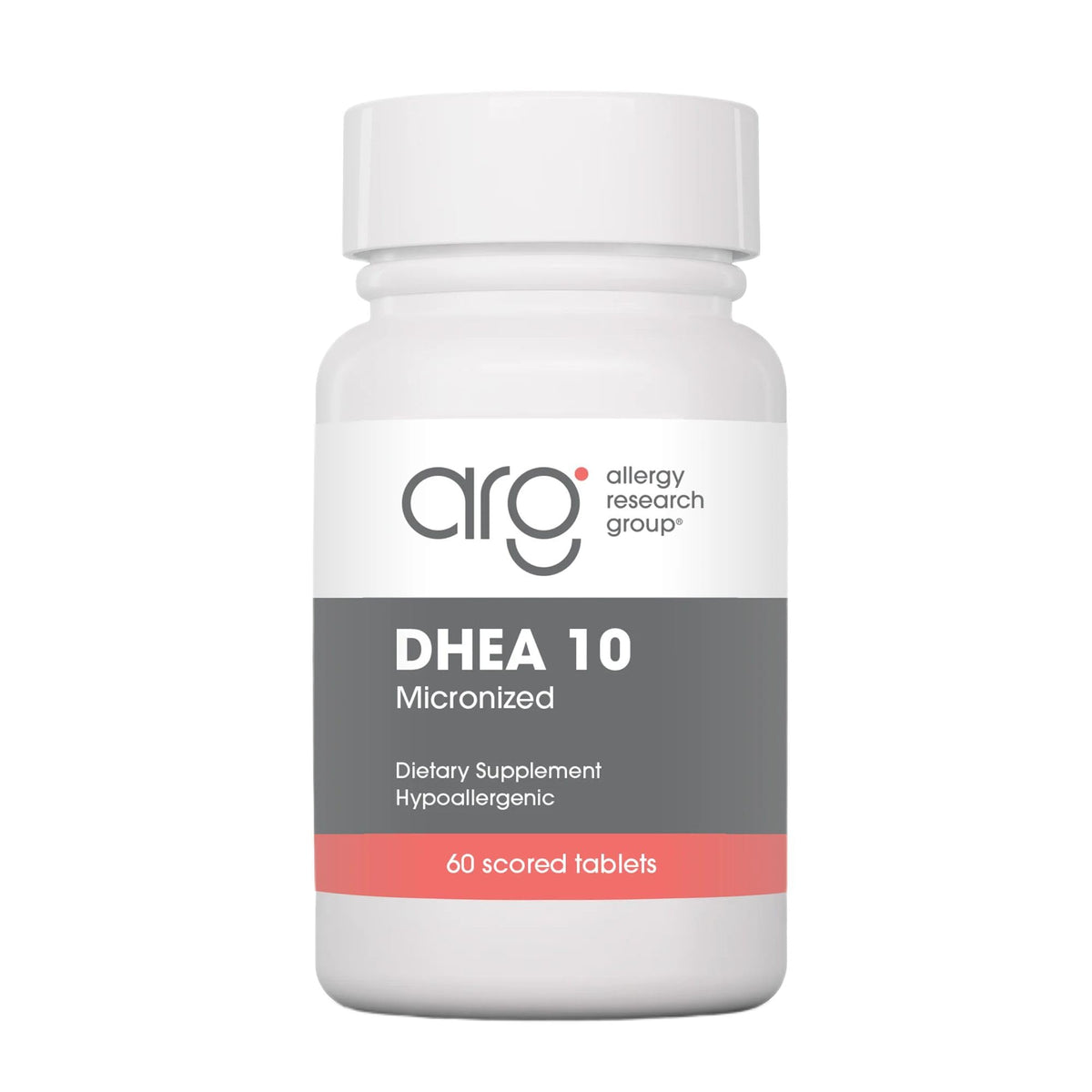 Nutricology DHEA tabletas 10 mg en liberación sostenida, vista de la botella