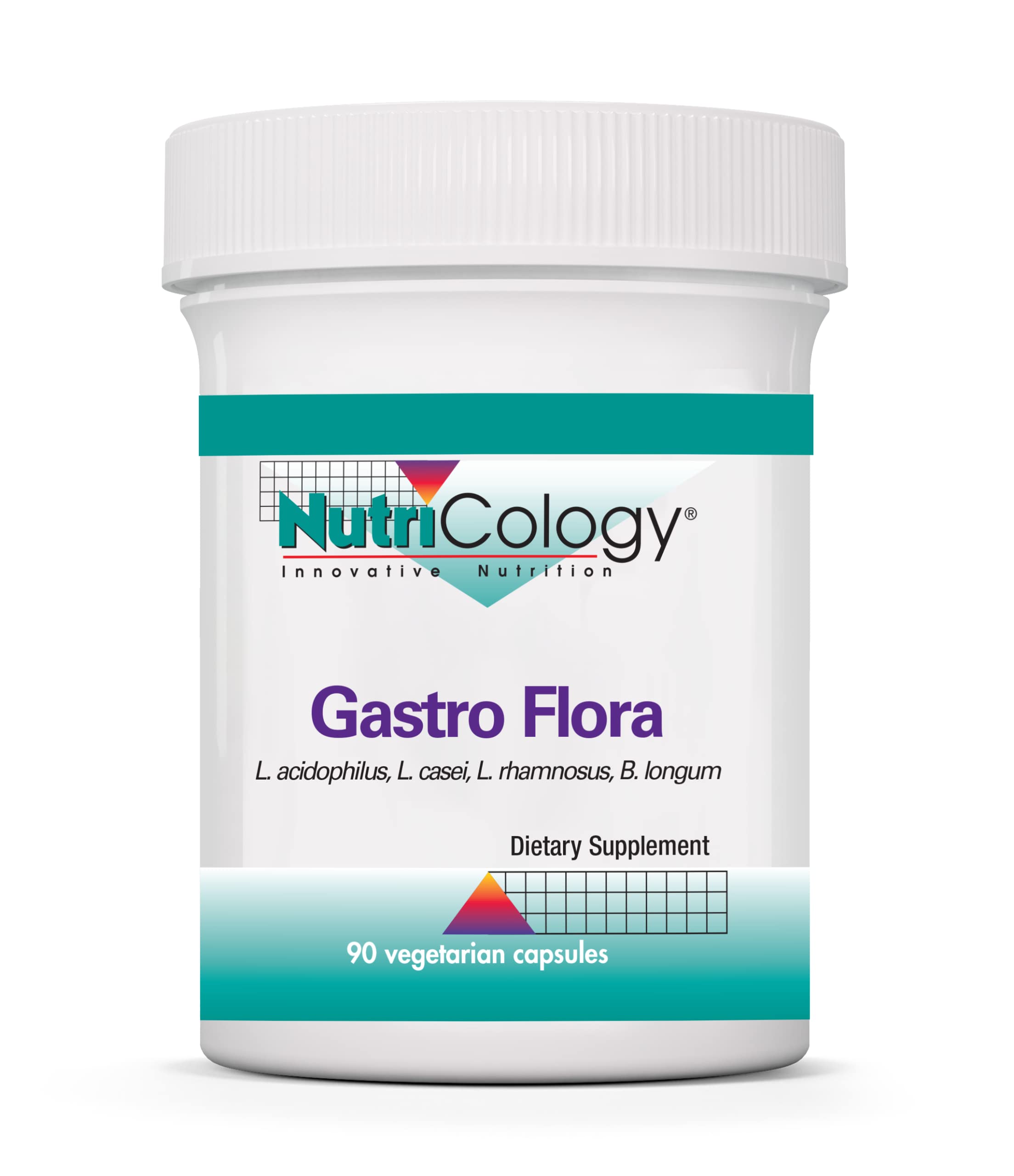 Allergy Research Group Nutricology Gastro Flora, botella frontal, apoyo digestivo suave.