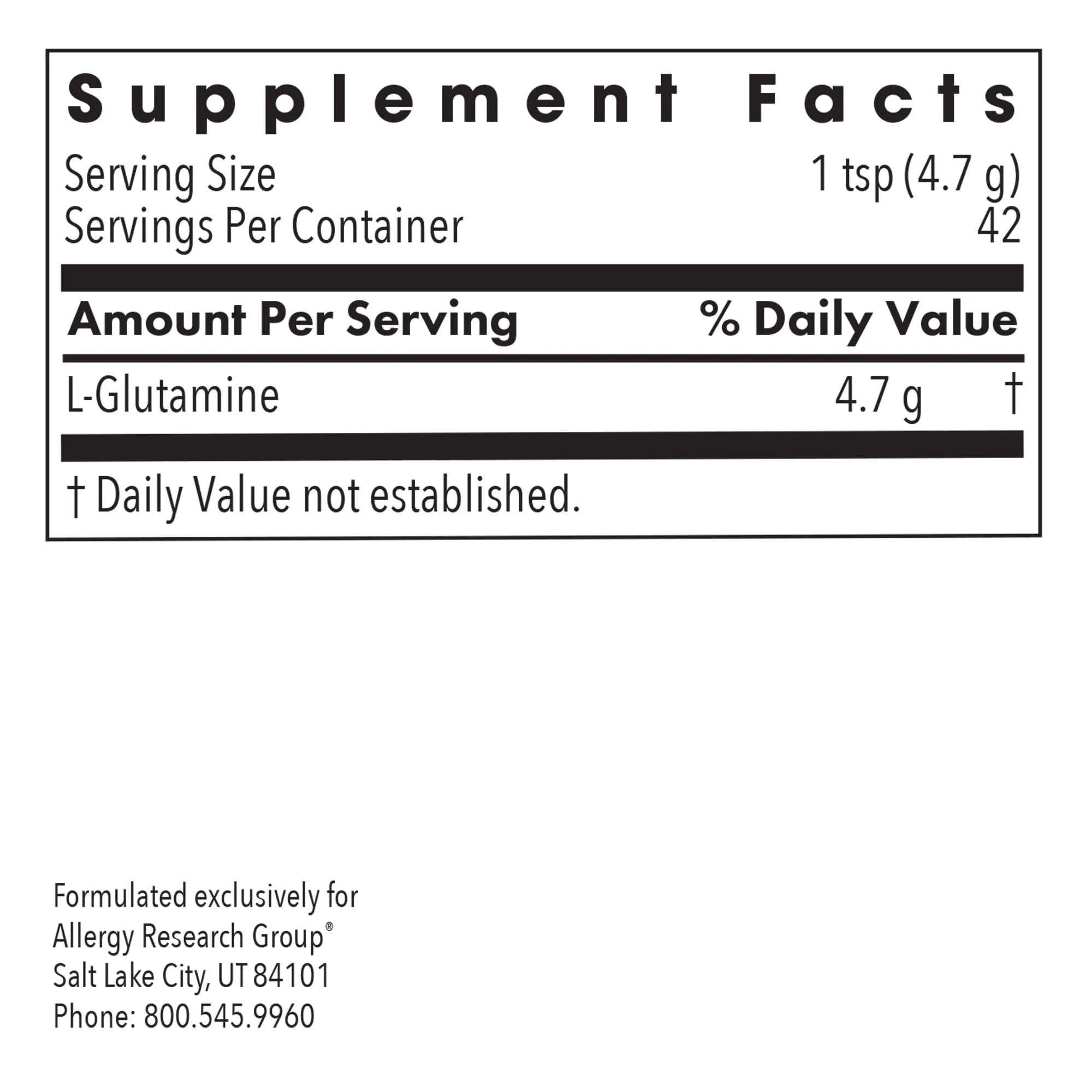 Nutricology L-Glutamina, cucharita de medición para dosis precisas