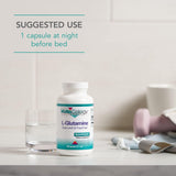 Nutricology L-Glutamina, envase transparente para ver la cantidad restante