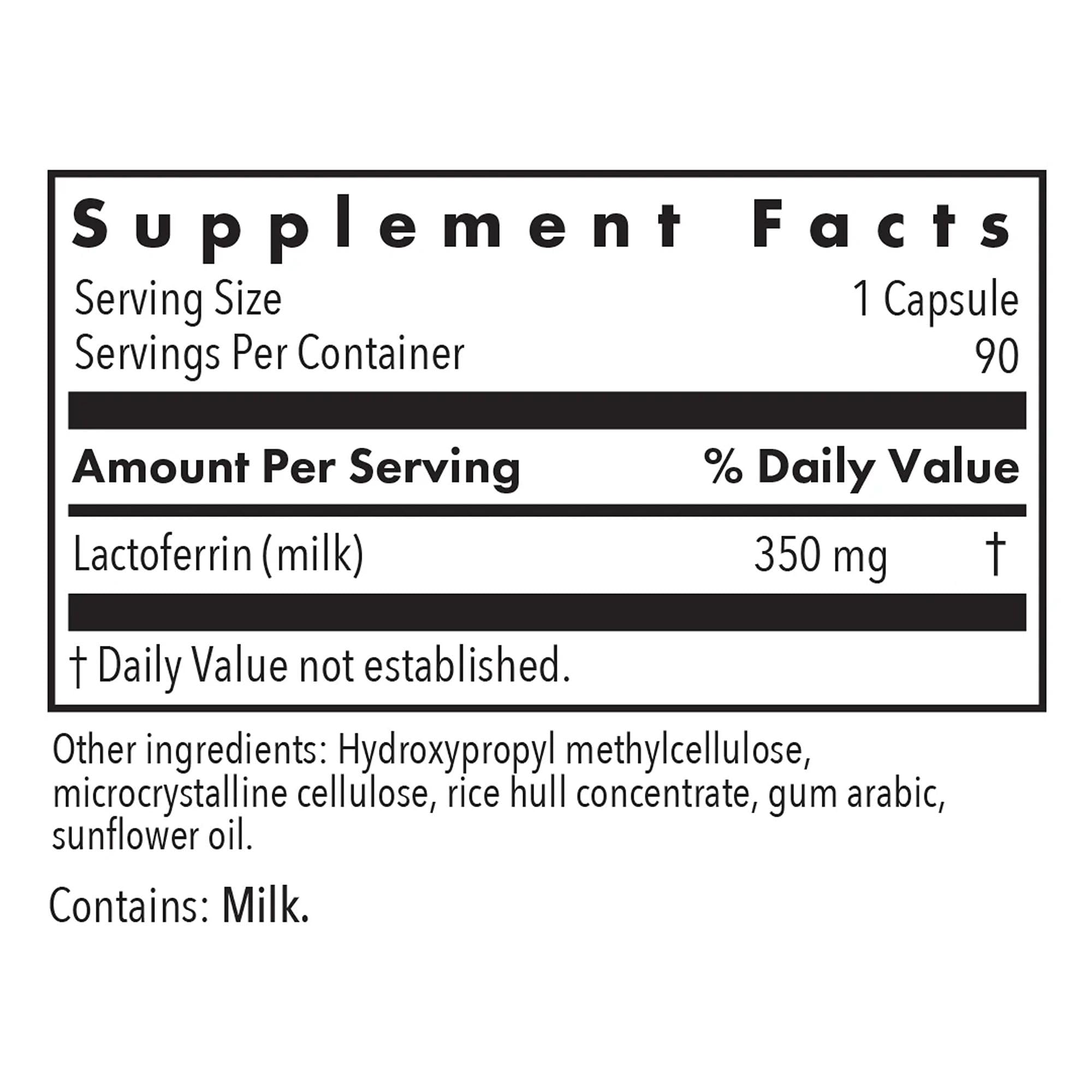 Nutricology lactoferrina, caja de presentación, dosis diaria fácil