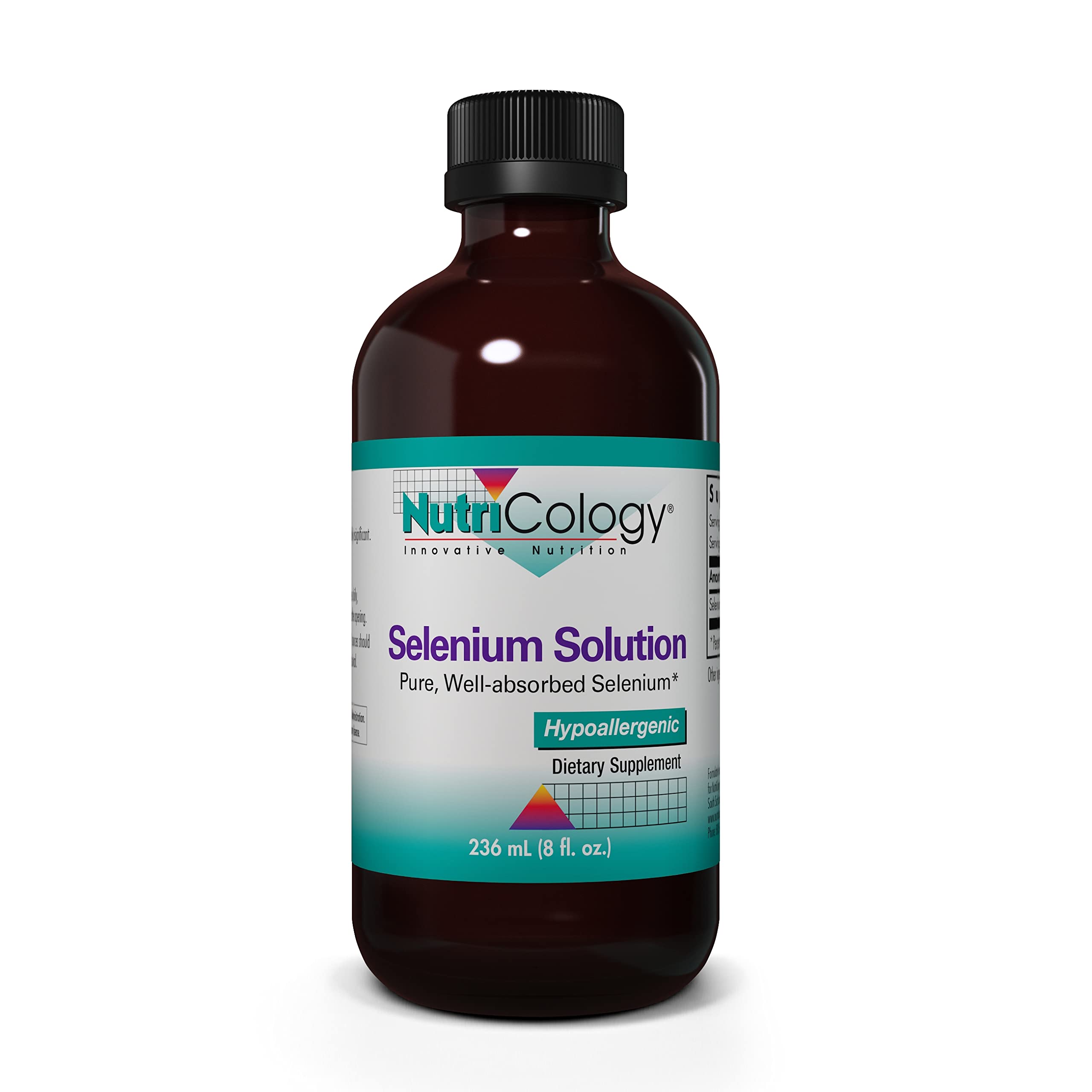 Nutricology Selenium Solution: botella de 8 oz para apoyo tiroideo y antioxidantes