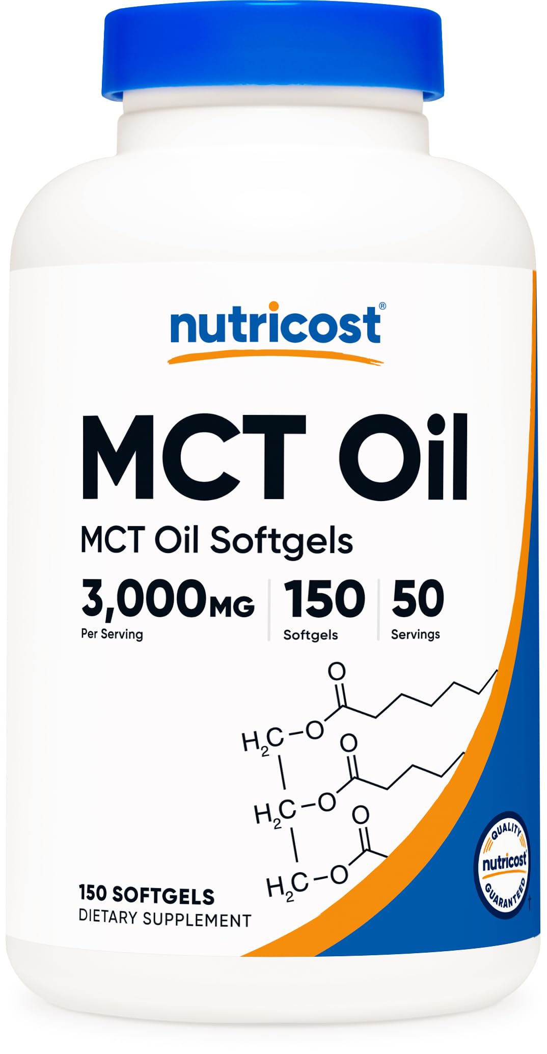 Nutricost frasco de cápsulas MCT 1000 mg para energía sostenida