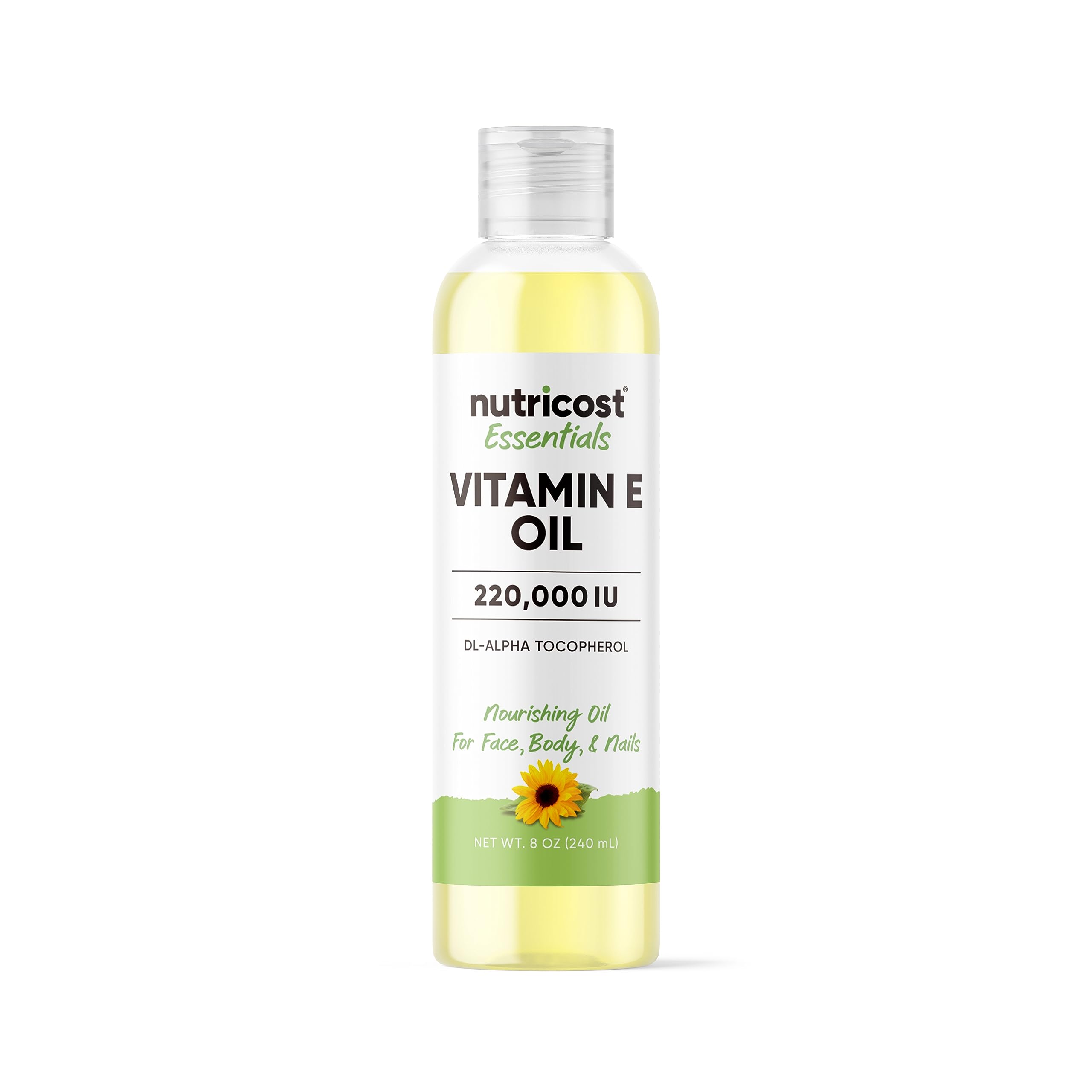 Nutricost Aceite de Vitamina E, botella de 8 oz para hidratación de piel