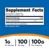 Nutricost Acetil L-Carnitina HCI cuchara dosificadora para porciones de 1 g