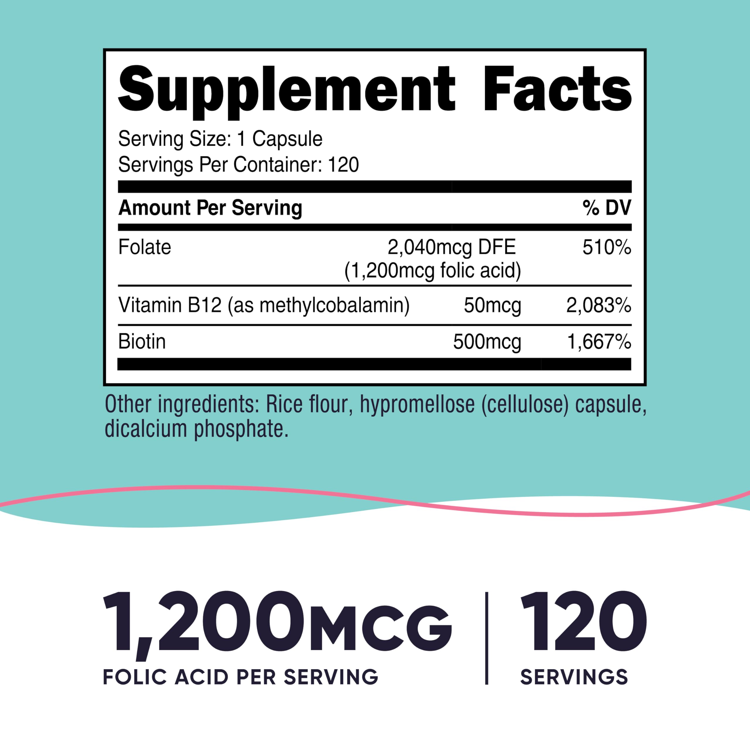Nutricost acido ff3lico para mujeres, cápsulas vegetarianas, fe1cil de tragar