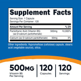 Nutricost acido pantotenico 500 mg etiqueta – etiqueta legible para verificar calidad