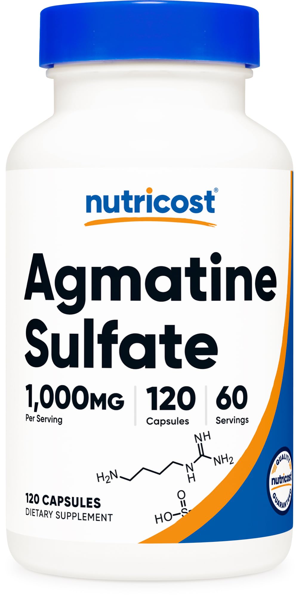 Nutricost Agmatina Sulfato: frasco de cápsulas para entrenamientos intensos