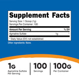 Nutricost Agmatine: cuchara incluida para porciones fáciles y precisas.