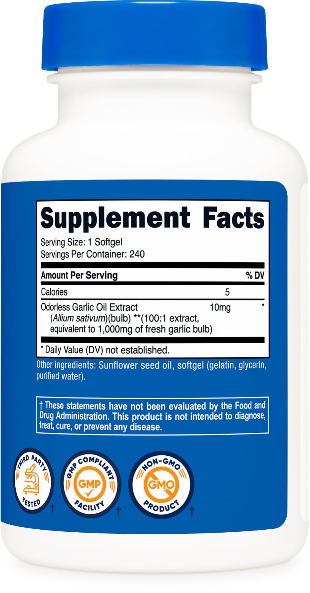 Nutricost Ajo 1000 mg uso diario para apoyo general de bienestar.