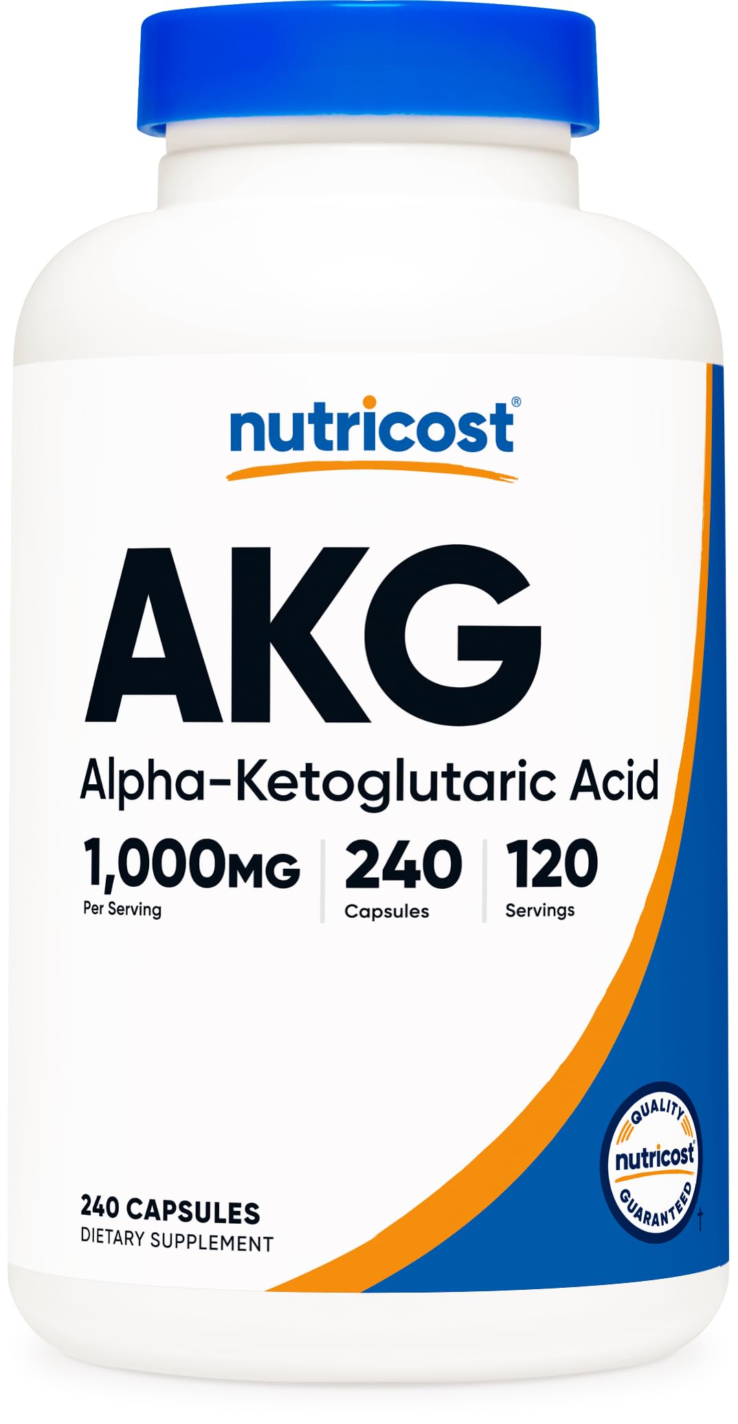 Nutricost AKG, bote de cápsulas para energía diaria.