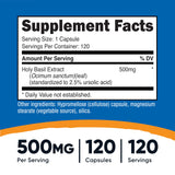 Nutricost albahaca sagrada cápsulas 120 porciones, opción conveniente.