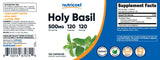Nutricost albahaca sagrada cápsulas con antioxidantes para bienestar diario.