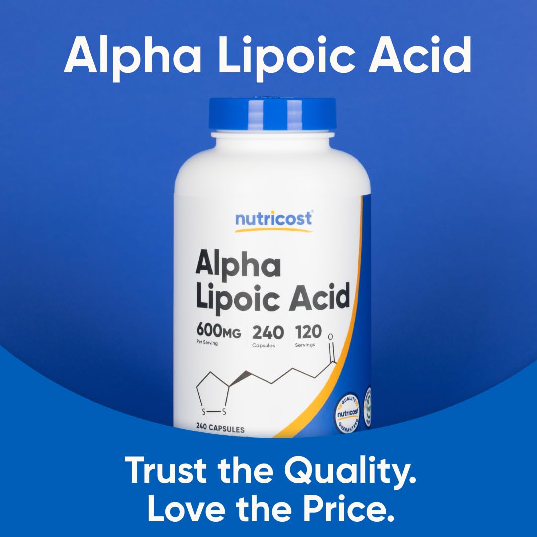 Nutricost alfa lipoico 600 mg sin gluten: opción apta para dietas sin gluten