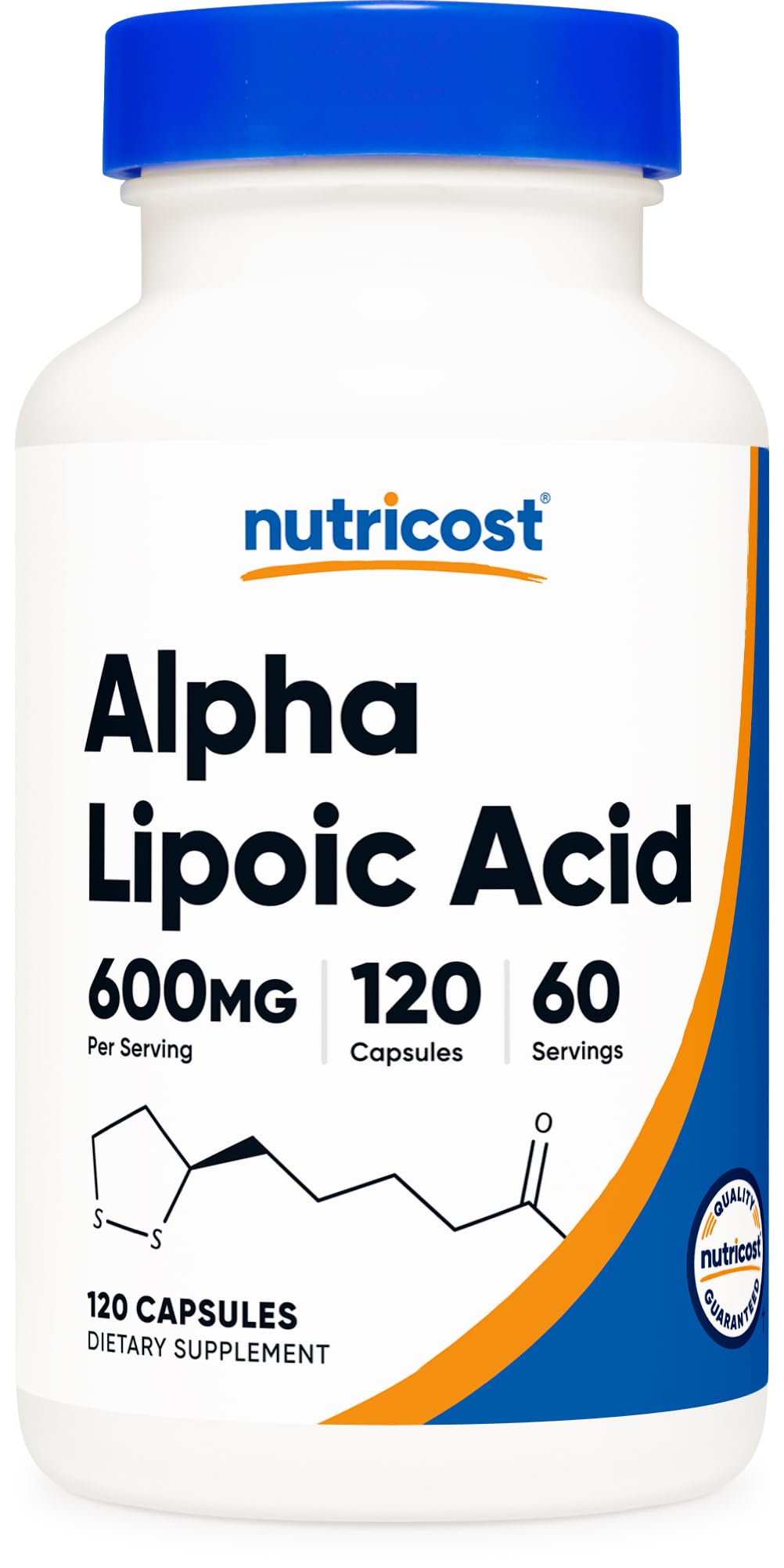 Nutricost Alpha Lipoico 600 mg: frasco para uso diario