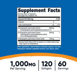 Nutricost Andrographis Extract Capsules: cápsulas de 500 mg para fácil toma diaria.
