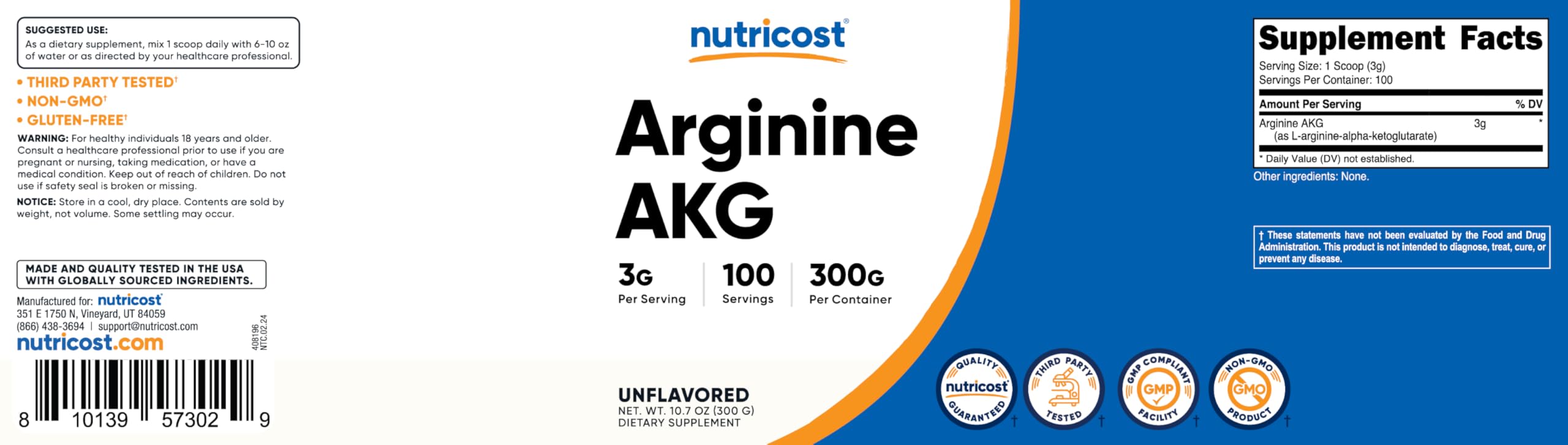 Nutricost Arginina AKG entrenamiento-uso, ideal para incorporar en rutinas de fitness.