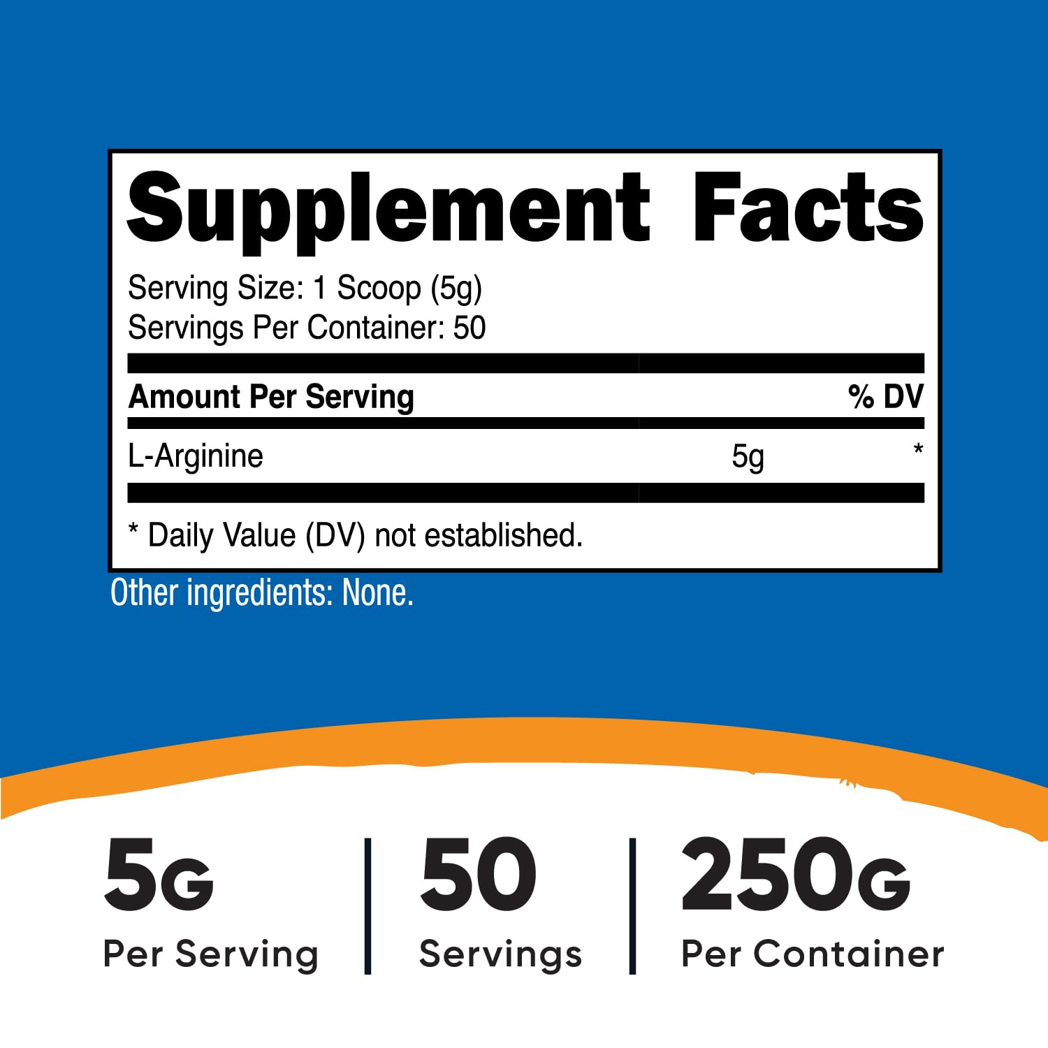 Nutricost L-Arginina bote 250 g para uso regular y conveniente.
