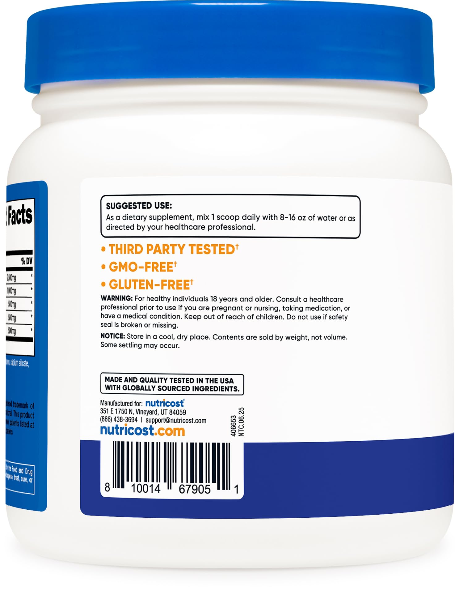 Nutricost L-Arginina Complejo: certificado de calidad y seguridad