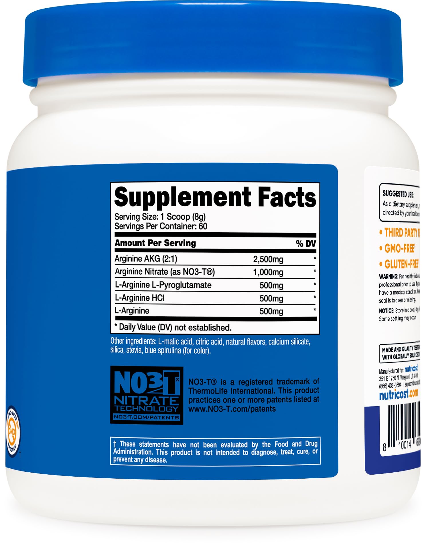 Nutricost L-Arginina Complejo: uso en gimnasio para entrenamientos