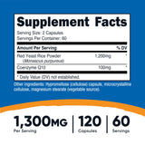 Botella Nutricost con CoQ10 y arroz de levadura roja, fácil de incorporar
