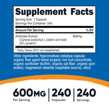 Nutricost Extracto de alcachofa etiqueta con cynarina 5% en botella