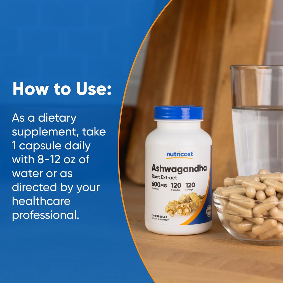 Nutricost Ashwaganda cápsulas interior: contenido de alta potencia