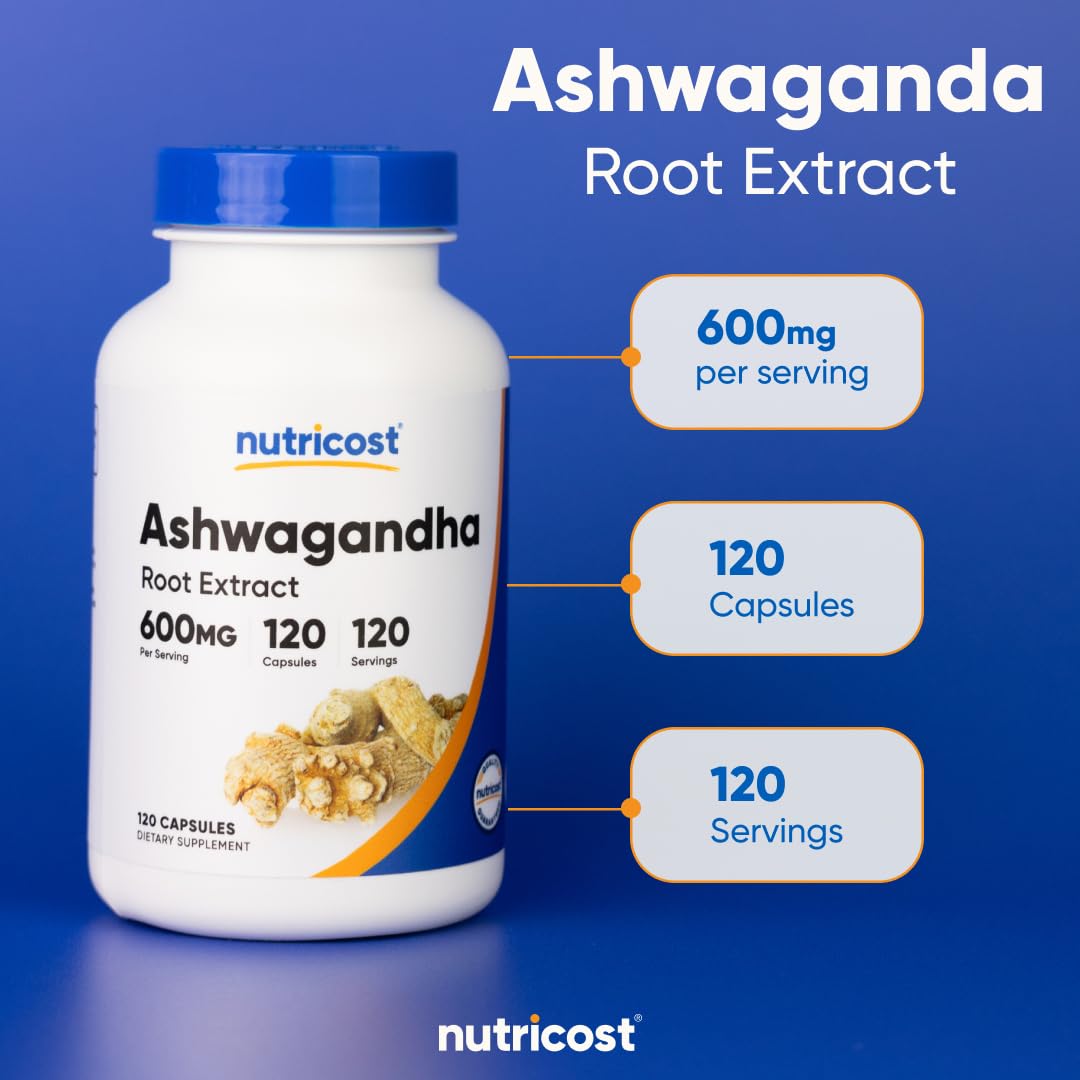 Nutricost Ashwaganda embalaje caja: presentación clara y segura