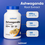 Nutricost Ashwaganda embalaje caja: presentación clara y segura