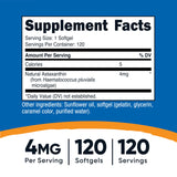 Etiqueta frontal de Nutricost Astaxantina 4mg destaca calidad y origen natural.