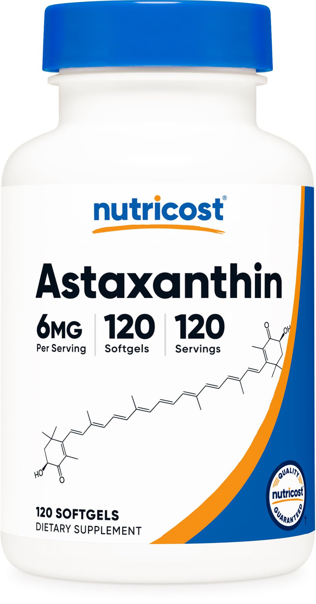 Nutricost Astaxantina 6mg – botella con cápsulas para uso diario