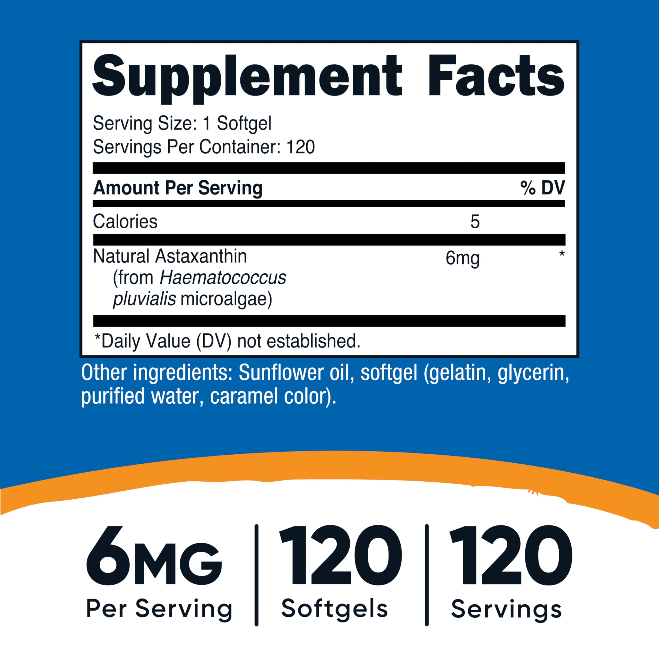 Nutricost Astaxantina 6mg – cápsulas suaves listas para tomar