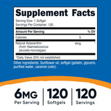 Nutricost Astaxantina 6mg – cápsulas suaves listas para tomar