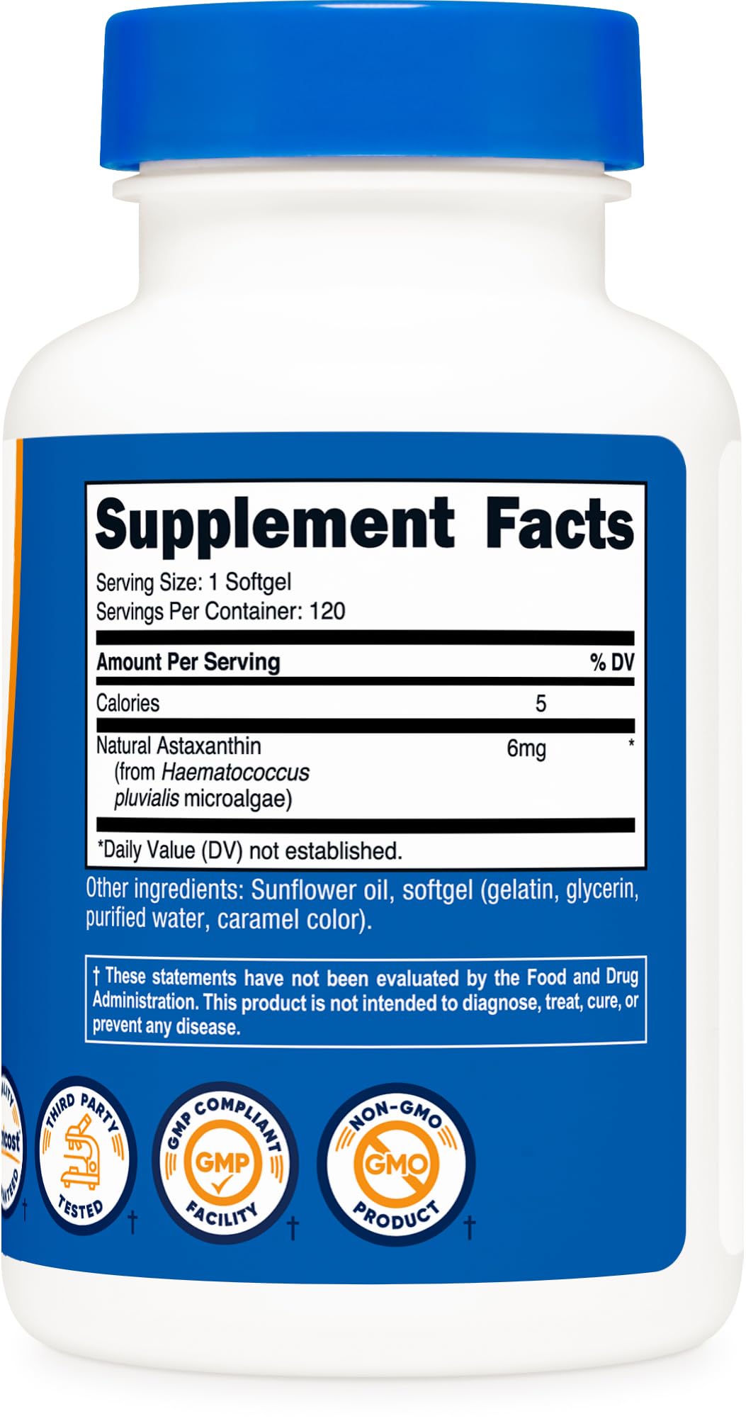Nutricost Astaxantina 6mg – pruebas de laboratorio ISO para seguridad