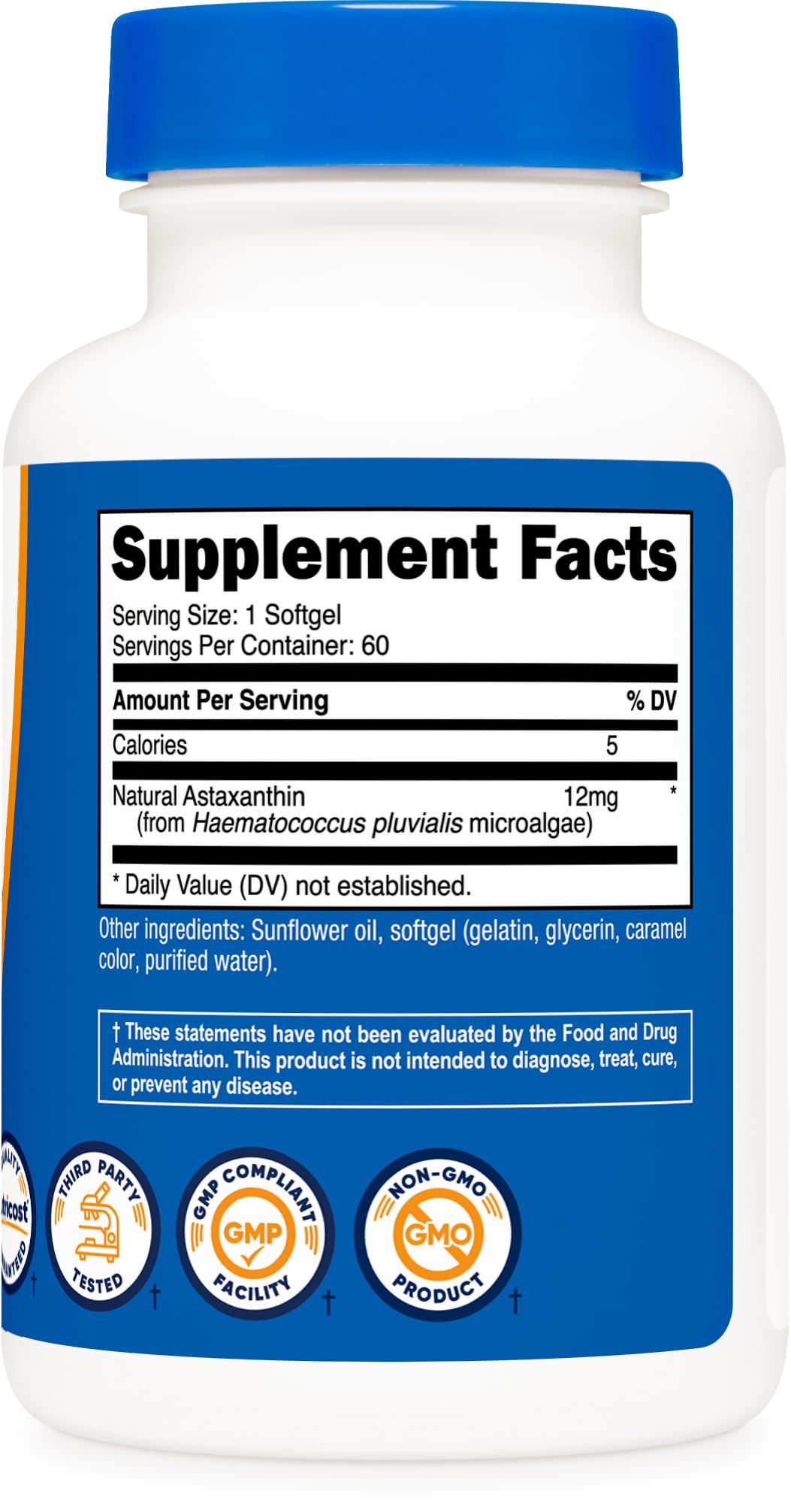 Nutricost Astaxantina – microalgas Haematococcus Pluvialis como fuente natural de antioxidantes.