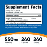 Nutricost Astragalus frasco trasero: información clara y uso diario sencillo.