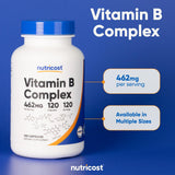 Nutricost B Complex cápsulas cerca: formato vegetariano fácil de identificar.
