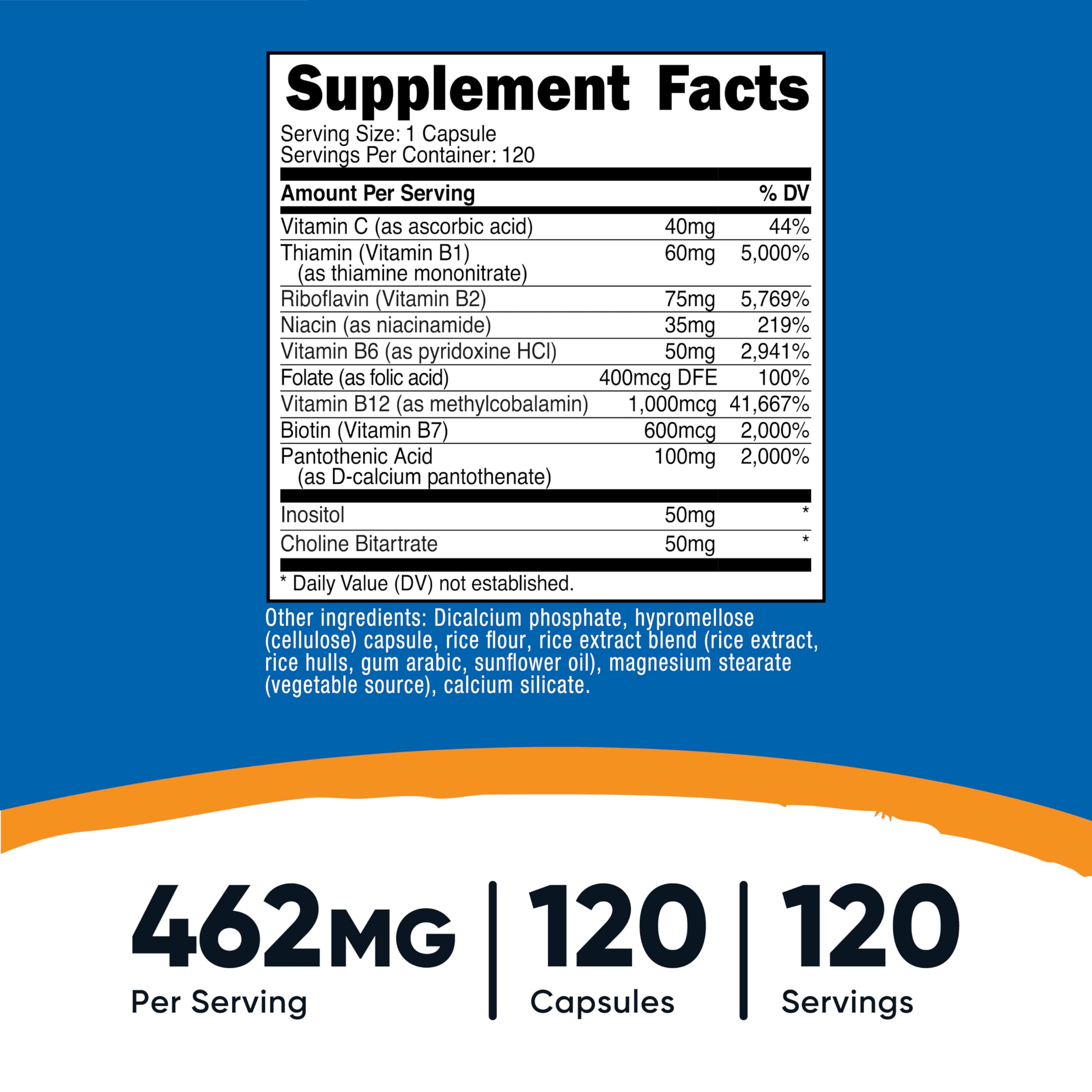 Nutricost B Complex cápsulas vegetales: opción vegetariana práctica.